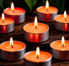 Handmade Orange Citrus Soy Wax Tealight Collection 50 Pieces